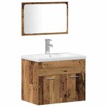 vidaXL Ensemble de mobilier de salle de bain avec étagère 4 Pièces Marron