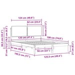 vidaXL Cadre de lit avec tête de lit rembourrée Taupe 120 x 190 cm