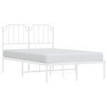 vidaXL Cadre de lit métal sans matelas et tête de lit blanc 120x200 cm