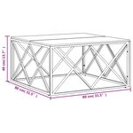 vidaXL Table basse acier inoxydable et bois massif de récupération