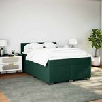 vidaXL Sommier à lattes de lit et matelas Vert foncé 140x200cm Velours
