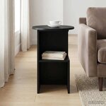 vidaXL Table d'appoint Chêne noir Ø 39 5 x 55 cm Bois d'ingénierie