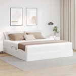 vidaXL Lit avec rangement et matelas avec matelas Blanc 160 x 200 cm