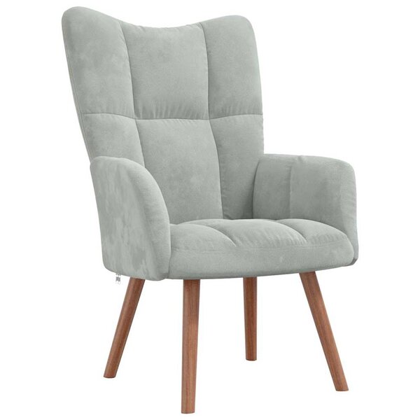 vidaXL Chaise de relaxation Gris clair Velours