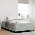 vidaXL Cadre de lit Blanc et gris clair 120 x 190 cm Velours