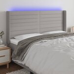 vidaXL Tête de lit à LED Gris clair 163x16x118/128 cm Tissu
