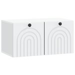 vidaXL Meuble TV mural Blanc 59 5 x 31 x 30 cm Bois d'ingénierie