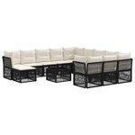 vidaXL Ensemble de canapé de jardin 13 Pièces Noir polyrotin