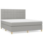 vidaXL Sommier à lattes de lit avec matelas Gris clair 180x200cm Tissu