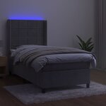 vidaXL Sommier à lattes de lit et matelas et LED Gris clair 80x200cm