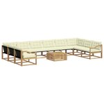 vidaXL Ensemble de canapés d'extérieur 11 pc Blanc et crème