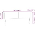 vidaXL Tête de lit à LED Gris foncé 203x16x78/88 cm Velours