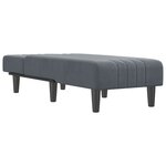 vidaXL Chaise longue gris foncé velours