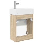 vidaXL Meuble de salle de bain avec robinet Chêne Sonoma