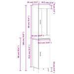 vidaXL Buffet haut Chêne sonoma 34 5x34x180 cm Bois d'ingénierie