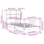 vidaXL Lit bibliothèque sans matelas blanc 90x200cm bois de pin massif