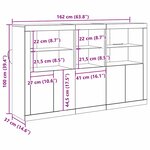 vidaXL Buffet Bois ancien 162 x 37 x 100 cm Bois d'ingénierie