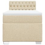 vidaXL Sommier à lattes de lit et matelas Crème 90x190 cm Tissu