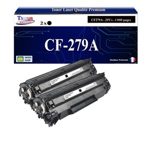 T3AZUR -2x Toners compatibles avec HP CF279A (79A) pour HP LaserJet Pro M12a  M12w  M26a  M26nw