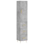 vidaXL Buffet haut Gris béton 34 5x34x180 cm Bois d'ingénierie