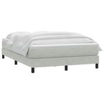 vidaXL Sommier à lattes de lit et matelas gris clair 140x210cm velours