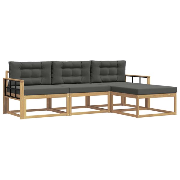 vidaXL Ensemble de canapés d'extérieur 4 pc Blanc et anthracite