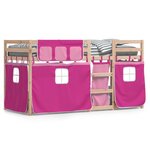 vidaXL Lit superposé sans matelas rose 80x200 cm bois de pin massif