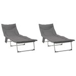 vidaXL Transat pliant avec coussin 2 pc Anthracite