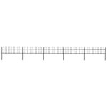 vidaXL Clôture de jardin avec dessus en lance Acier 8 5 x 0 6 m Noir