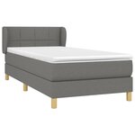 vidaXL Sommier à lattes de lit avec matelas Gris foncé 80x200 cm Tissu