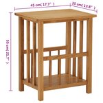 vidaXL Table à revues 45x35x55 cm Bois de chêne solide