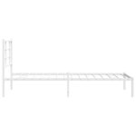 vidaXL Cadre de lit métal avec tête de lit blanc 90x200 cm