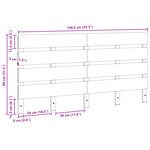 vidaXL Tête de lit en bois massif de pin marron ciré  140 cm
