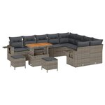 vidaXL Ensemble de canapé de jardin 12 Pièces Gris 90 x 55 x 71 cm