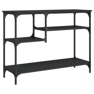 vidaXL Table console avec étagères noir 100x35x75 cm