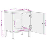 vidaXL Table de chevet noir 40x33x46 cm bois de manguier solide