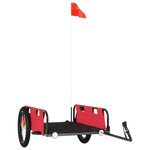 vidaXL Remorque de vélo rouge tissu oxford et fer