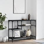 vidaXL Table console avec étagères noir 100x35x75 cm