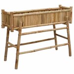 vidaXL Jardinière avec support Naturel 100 x 38 x 74 cm Bambou