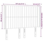 vidaXL Tête de lit à LED Gris foncé 147x16x118/128 cm Velours