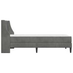 vidaXL Cadre de lit avec matelas Gris foncé 100 x 200 cm Velours