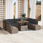vidaXL Ensemble de Canapés de Jardin 6 Pièces avec Coussins Gris Poly Rattan