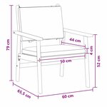 vidaXL Chaise de jardin avec coussin 2 Pièces Marron Bois d'acacia massif