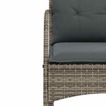 vidaXL Chaise à bascule de jardin avec coussins gris résine tressée