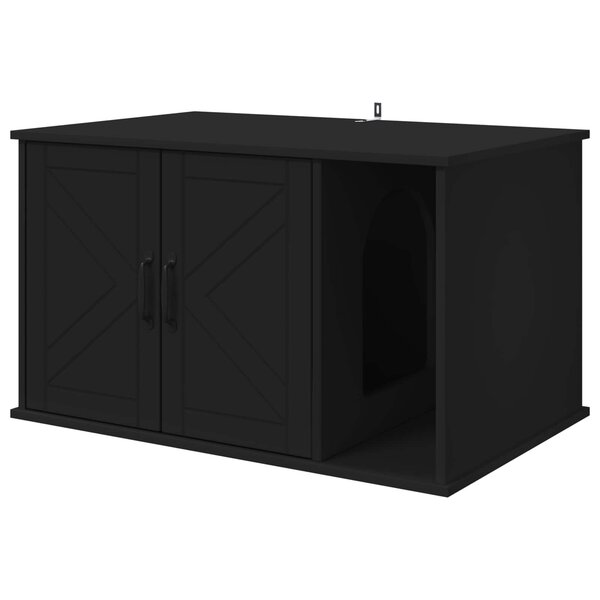 vidaXL Maison pour chat Noir 85 x 55 x 50 cm Bois d'ingénierie