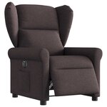 vidaXL Fauteuil inclinable électrique Marron foncé Tissu