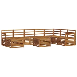 vidaXL Ensemble de canapés d'extérieur 9 pc Naturel