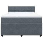 vidaXL Sommier à lattes de lit et matelas Gris foncé 160x200cm Velours