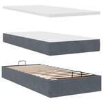 vidaXL Cadre de lit ottoman avec matelas gris foncé 90x190 cm velours