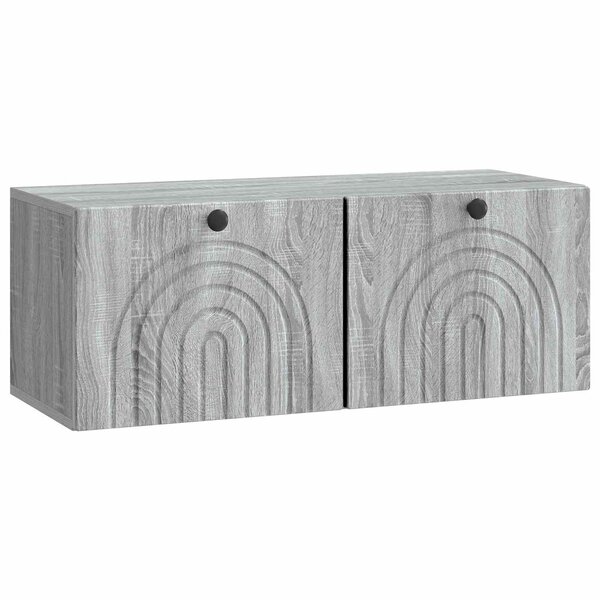 vidaXL Meuble TV mural Sonoma gris 78 5 x 31 x 30 cm Bois d'ingénierie